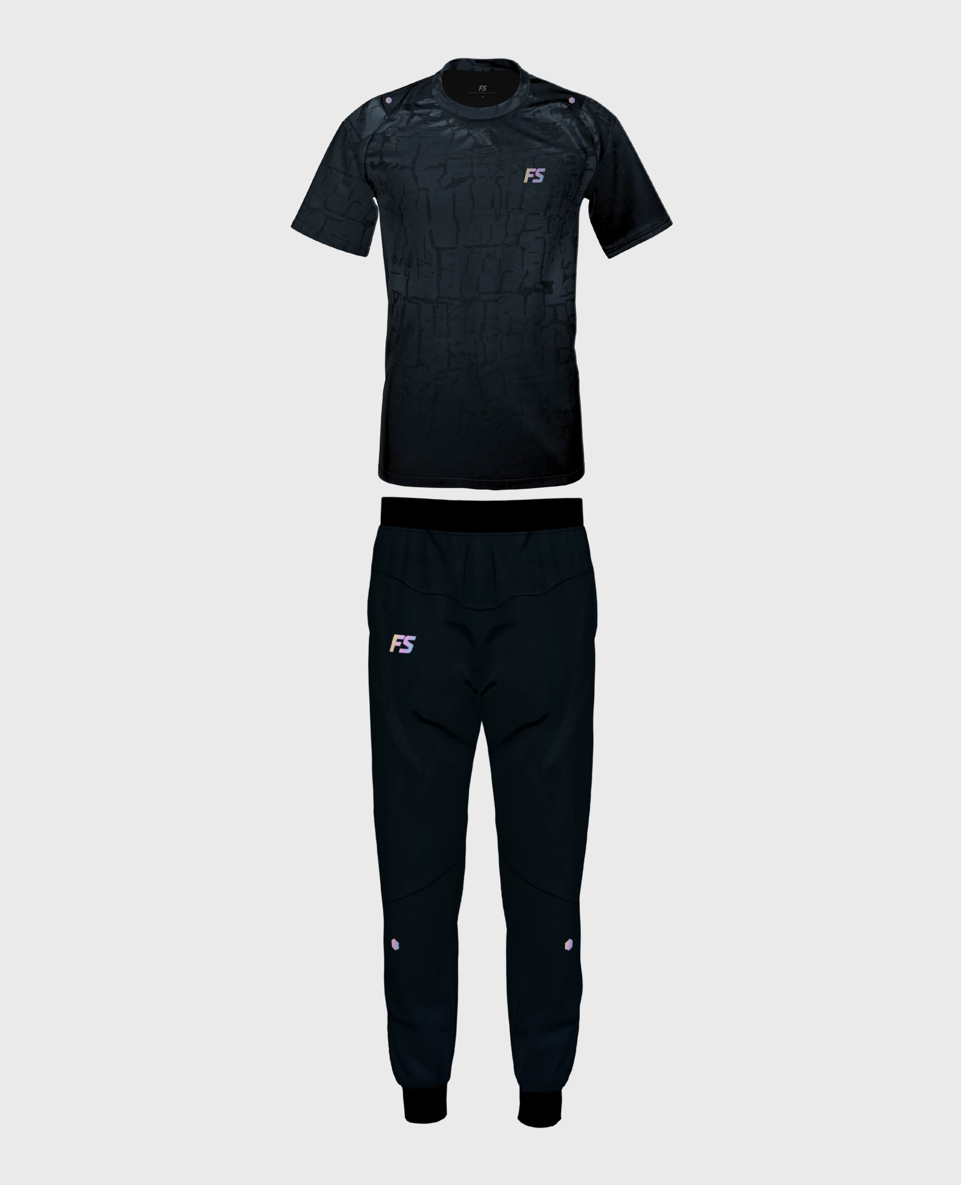 NEW FLUORENSCENT LONG PANTS SET - BLACK